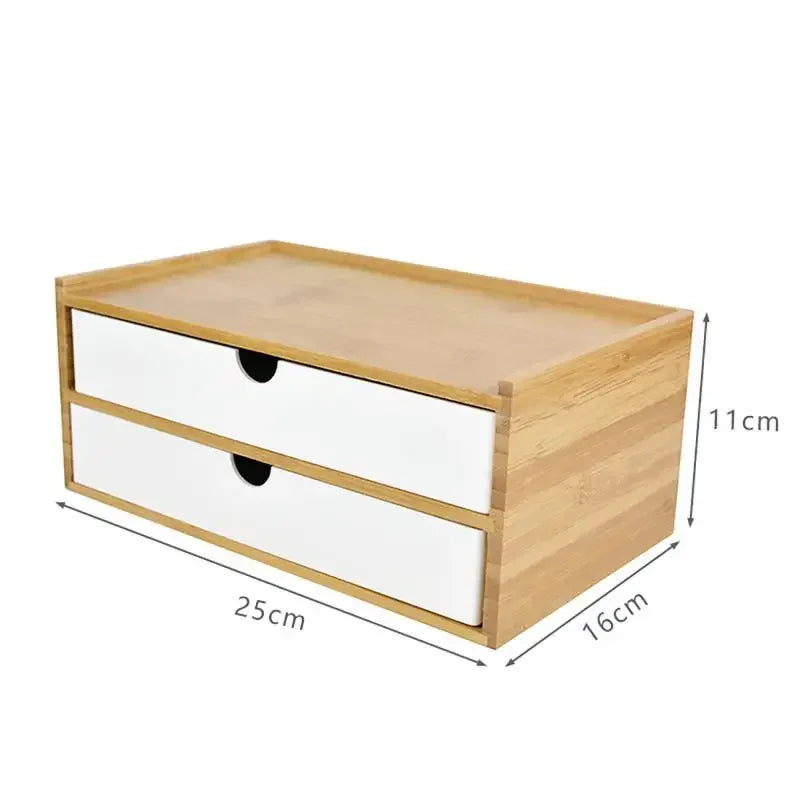 1-3 Schicht Bambus Aufbewahrungsbox Kleinigkeiten Kosmetik Schmuck Schreibwaren Headset Aufbewahrungsbox Home Office Hotel Aufbewahrungsschubladen