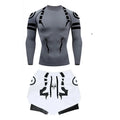Anime Jujutsu Kaisen Kompressionsset Fitnessanzug für Herren, schnell trocknendes 3D-Kompressionsshirt + Fitnessstudio-Shorts, Lauf-Workout-Sportbekleidung
