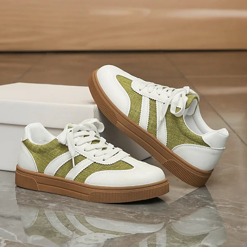 Damen Casual Sneakers Trendige Neue Mode Leichte Freizeitschuhe für Outdoor-Spaziergänge Bequeme Rutschfeste Flache Turnschuhe