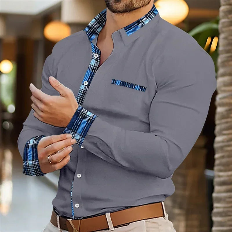 Herren-Business-Revershemd, Büro, lässig, Outdoor, Straßenhemd, weich und bequem, hochwertiges Herren-Top, große Größe XS-6XL