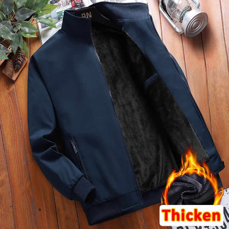 Warme Fleece Herbst Winter Jacken für Männer Business Büro Kleid Mantel Casual männer Winter Jacke Einfarbig Luxus Oberbekleidung mann