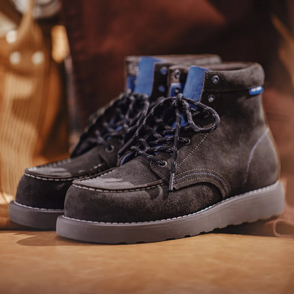 Herren Retro Braune High-Top-Arbeitsstiefel, klobige Sohle, Schnürstiefel aus Kuh-Wildleder, Thermo-Kampfstiefel für Herbst- und Winterschuhe