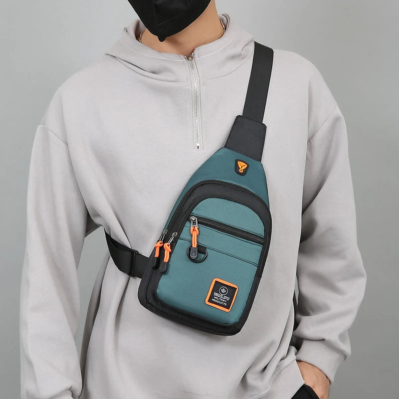 Casual Männer Brust Tasche Nylon Kleine Schulter Tasche Laufen Radfahren Gürtel Sling Tasche Outdoor Sport Umhängetasche Reise Telefon Tasche Tasche