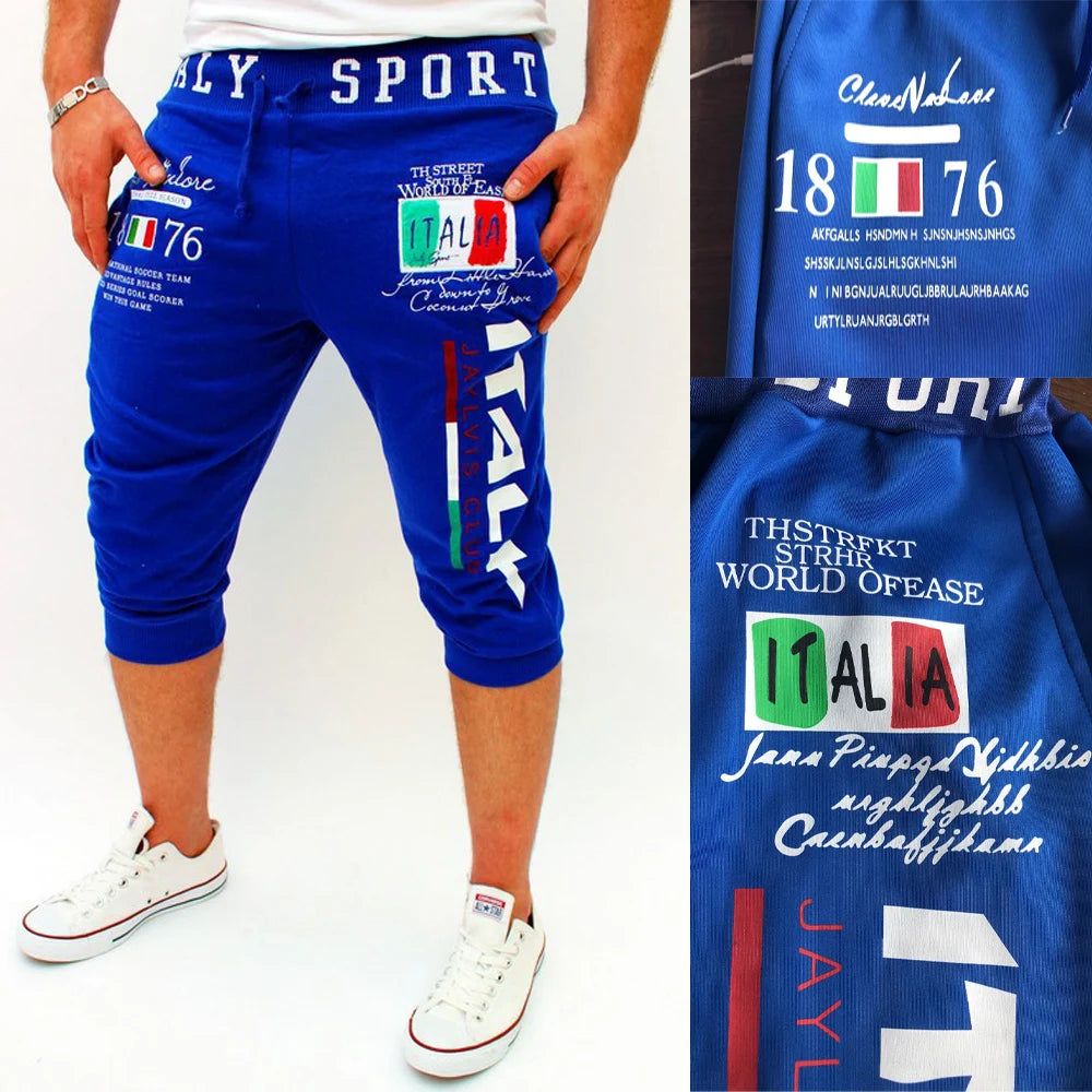 Herren-Sportshorts, Sweat-Shorts, Capri-Hose, Kordelzug, Druck, Buchstabe, Sport, Outdoor, Wochenende, Streetwear, stilvolle Jogginghose für Herren