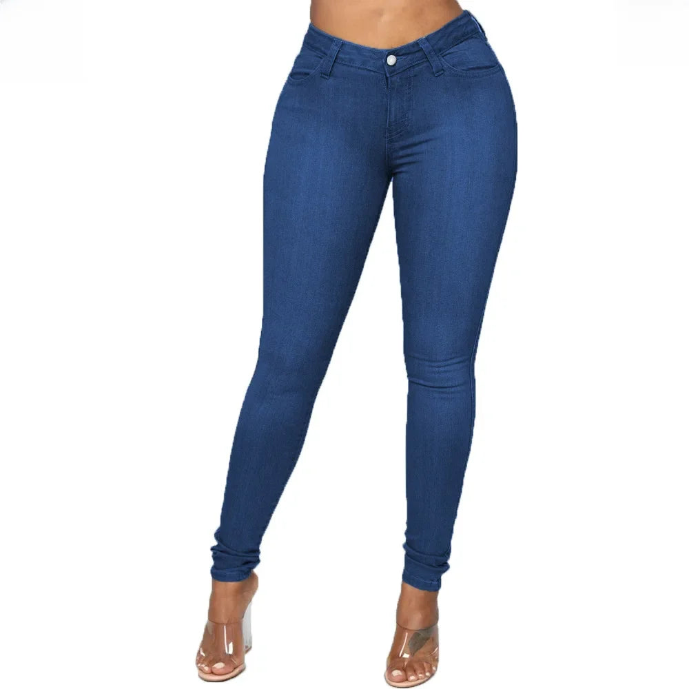 Damen Jeans Bleistift Denim Hose Butt Lifting Style