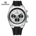 NAVIFORCE Herrenuhren, multifunktionaler Chronograph, Silikonarmband, leuchtende Zeiger, 3ATM wasserdicht, hochwertiges Original für Herren