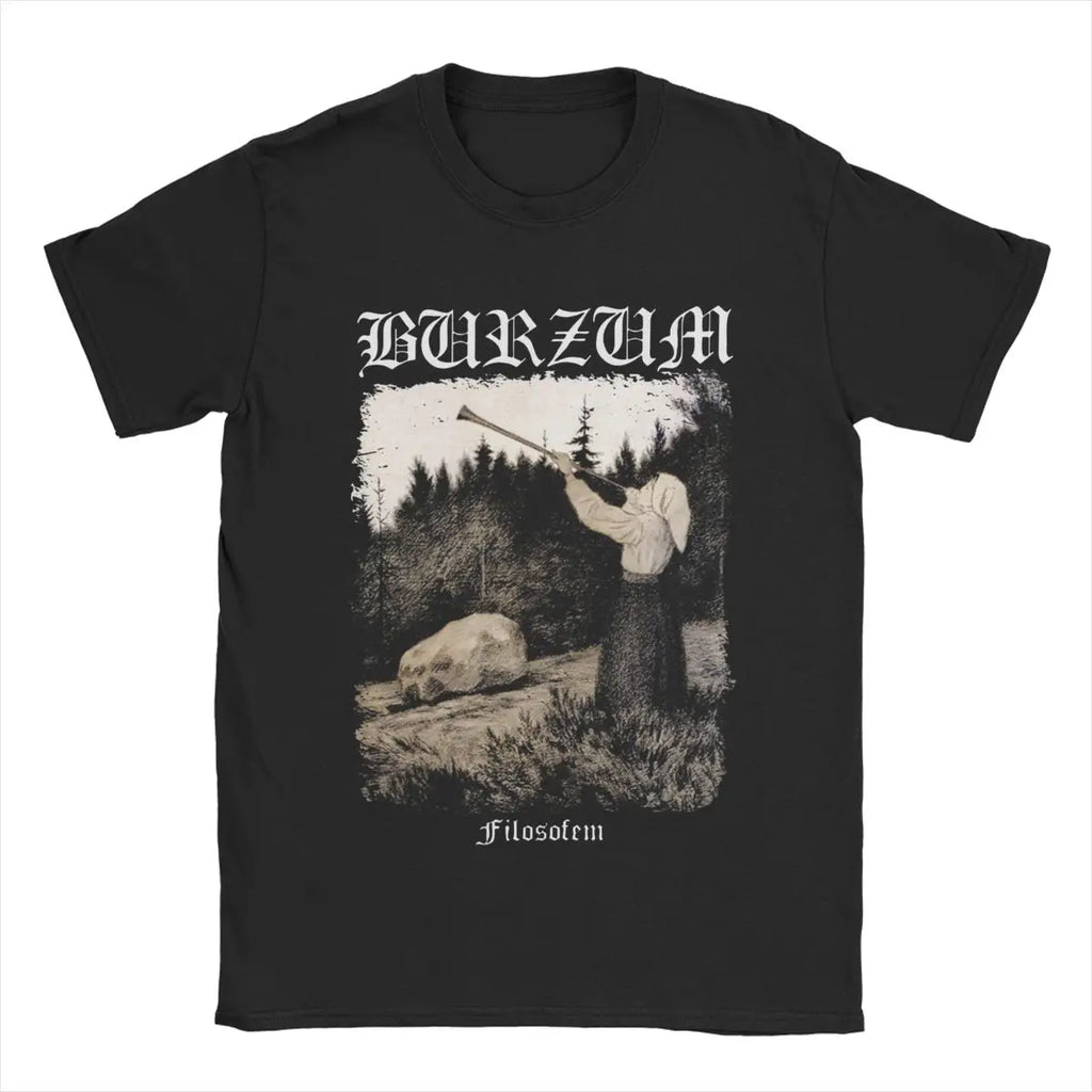 Burzum Blow The Trompeten-T-Shirts, vielseitige Baumwolle, Vintage, kurzärmelig, für den täglichen Gebrauch, für Männer und Frauen, amüsante Harajuku-Streetwear, Unisex-Oberteile