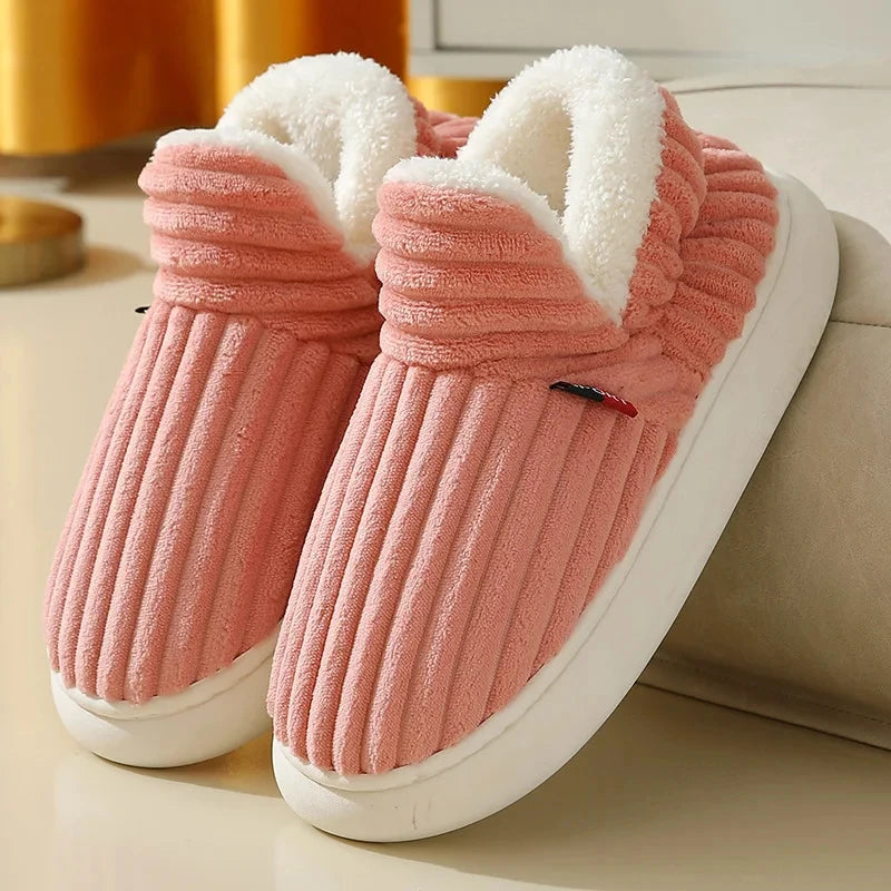 KIDMI Winter Herren Hausschuhe Warme Frauen Hausschuhe Im Freien Rutschfeste Männer Baumwolle Stiefel Flauschige Fuzzy Männer Schuhe Casual Pelzigen Hausschuhe