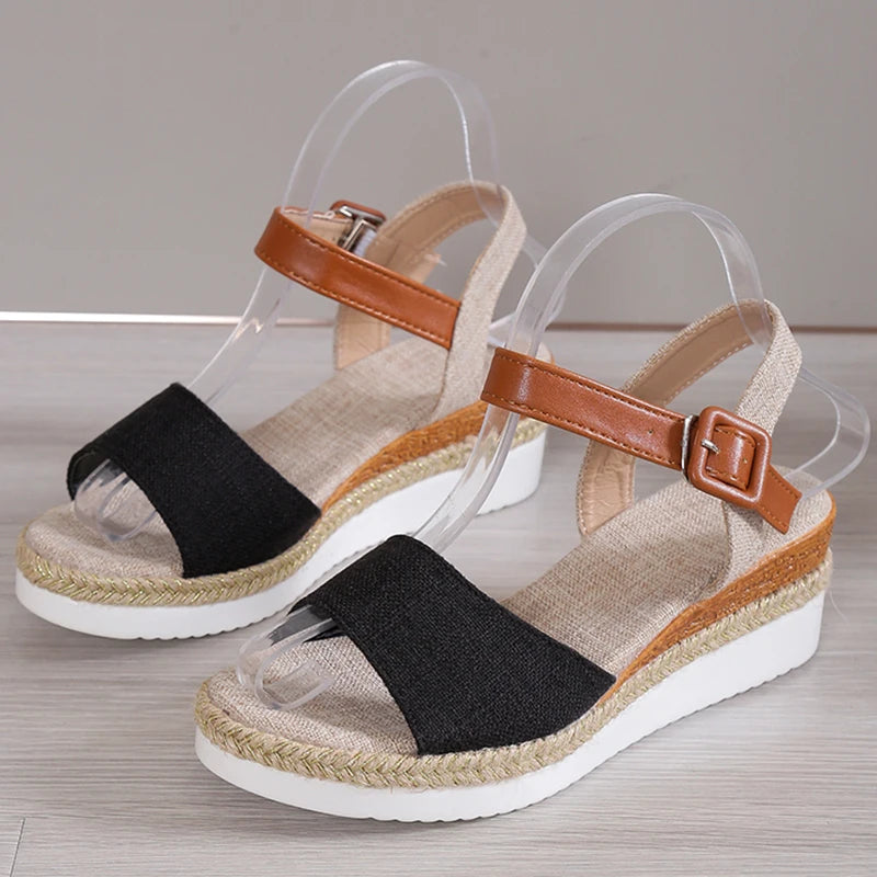 Sommer Frau Sandalen Schuhe Weiche Schuhe Frau Elegante Sandalen Frau Keil Damen Schuhe Party Schuhe Weibliche Frauen Sandale