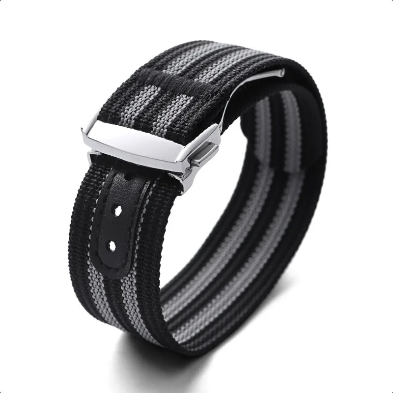 Nylon-Canvas-Armbänder für Tudor für Rolex 20 mm Faltschließe, gerippte Nylon-Armbänder, universeller Sport-Armbandgürtel für Herren und Damen