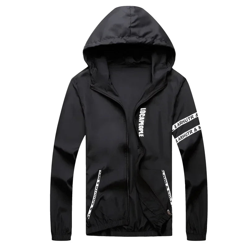 Männer Windjacke Sommer Sonnenschutz Jacke Outwear Sport Radfahren Dünne Mit Kapuze Mäntel Männer Jaqueta Masculina Marke Kleidung