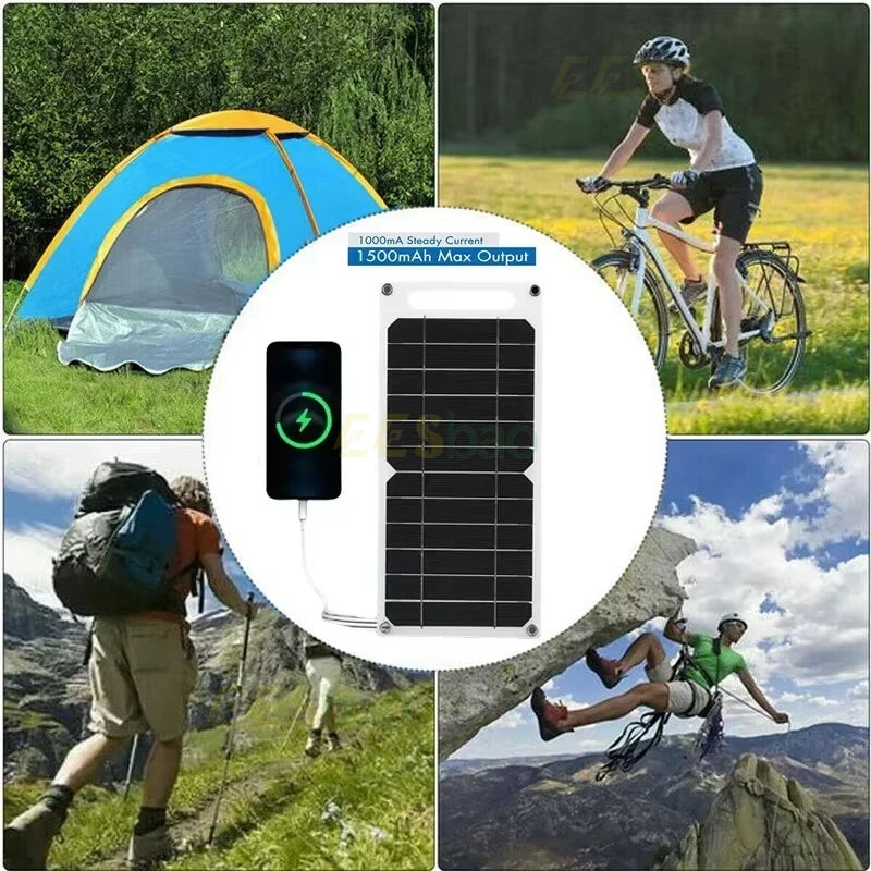 35W 5V USB Sunpower Tragbares Solarpanel, Solarplatte, sicheres, stabiles Ladegerät für Powerbank, Telefon, Outdoor, Camping, Zuhause, Wohnmobil, Geschenk
