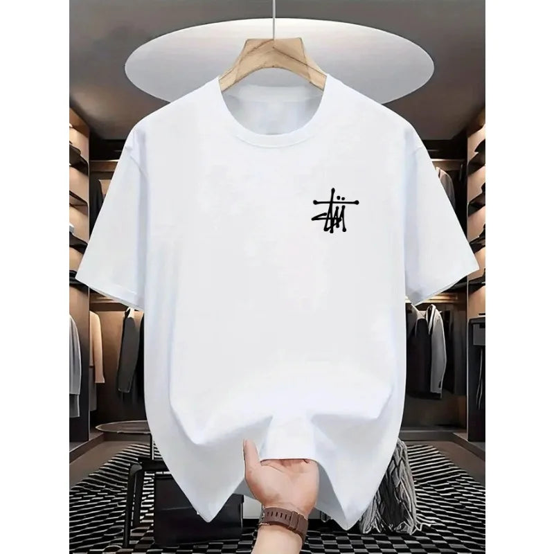 Herren-T-Shirt mit Rundhalsausschnitt, kurzen Ärmeln, sauberem Finish, stilvoll, trocken bequem, waschbar, dehnbar, leicht, modisch.