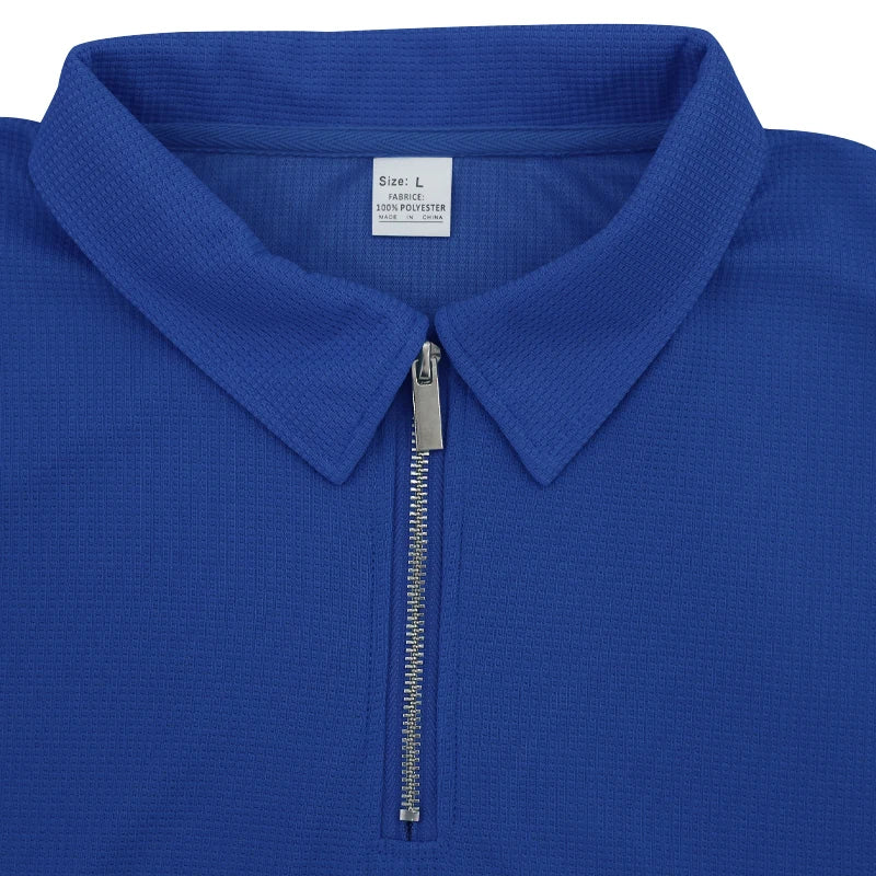 Grenzüberschreitendes  Sommer-Herren-Poloshirt-Set, einfarbig, Waffel, kurzärmelig, schmales Revers-T-Shirt, lässiges Herren-Set