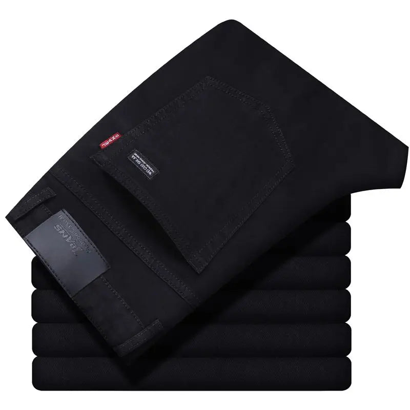 Frühling Herren Leichter Luxus Stretch Slim Fit Denim-Hose Komfortable Weiche Business-Mode Gerade Casual Jeans Herbst Markenkleidung