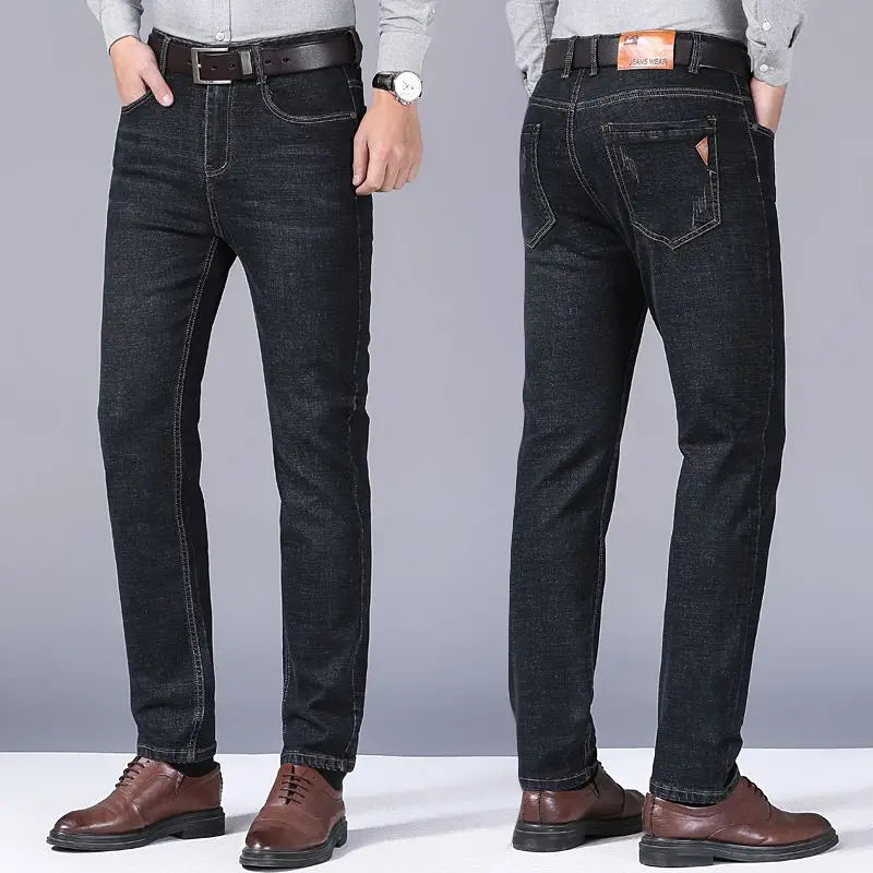 Frühling Herren Leichter Luxus Stretch Slim Fit Denim-Hose Komfortable Weiche Business-Mode Gerade Casual Jeans Herbst Markenkleidung