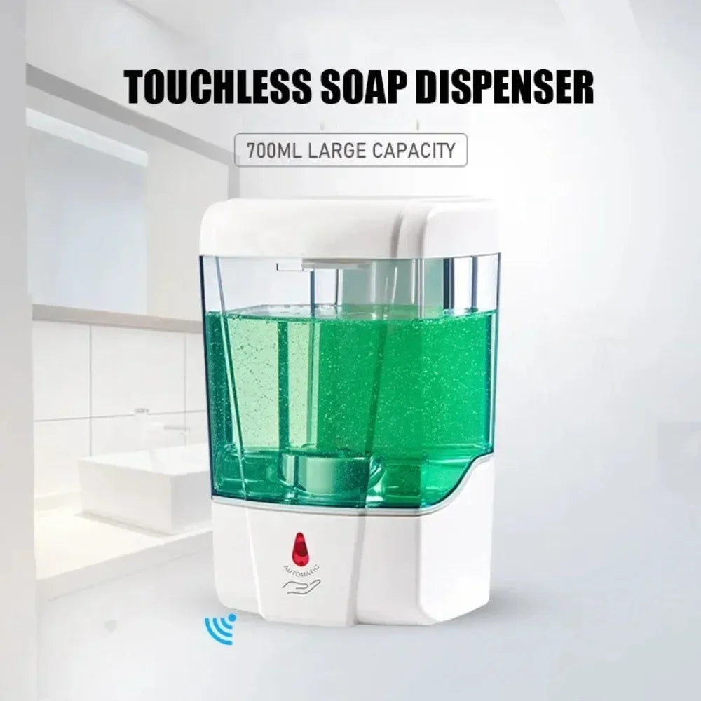 Automatischer berührungsloser Seifenspender 700 ml, wandmontierter, batteriebetriebener Sensor-Handwascher mit großem Fassungsvermögen für Badezimmer und Küche