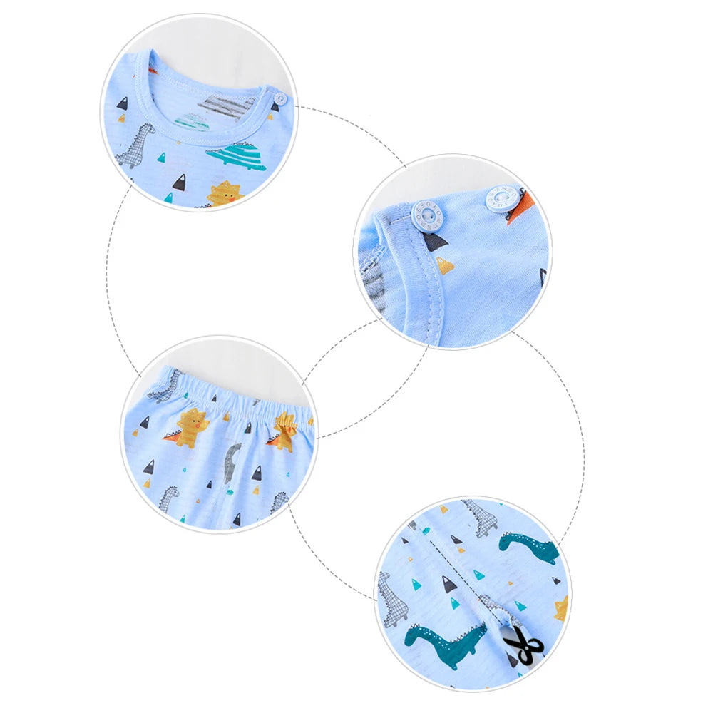 Sets für Kinder, Loungewear, langärmelige Pyjamas für Kinder, niedliches Design, leichtes und bequemes Nachtwäsche-Outfit aus Stoff