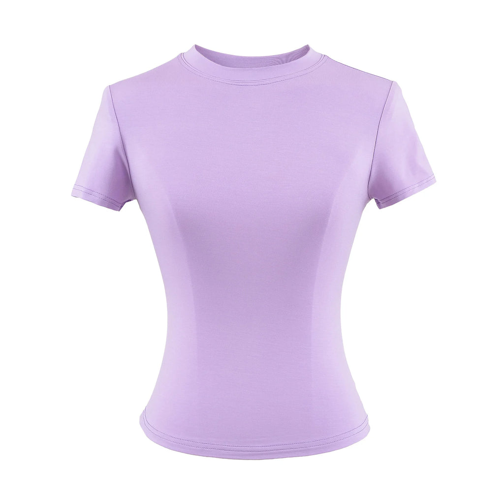 2024 neue Hohe Qualität Casual T shirt Sexy Dünne Kurzen Ärmeln Mode Trend Solide Frauen Kleidung y2k Tops