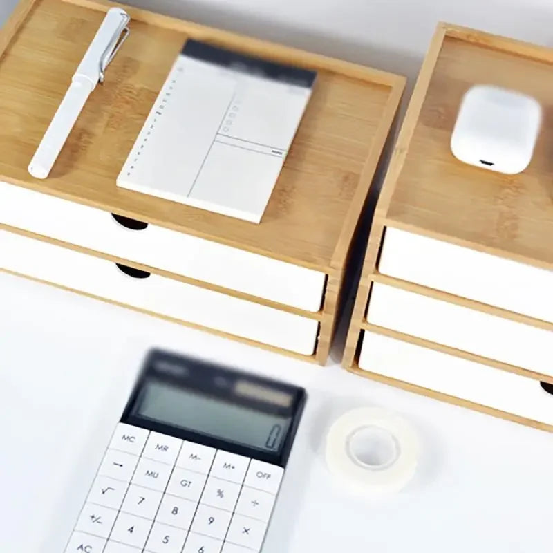 1-3 Schicht Bambus Aufbewahrungsbox Kleinigkeiten Kosmetik Schmuck Schreibwaren Headset Aufbewahrungsbox Home Office Hotel Aufbewahrungsschubladen
