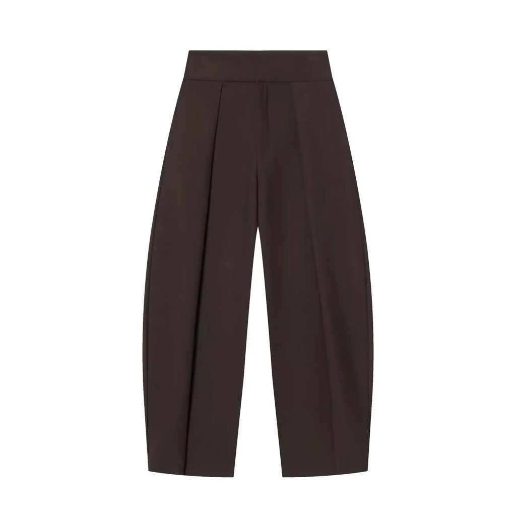 HH Damen Elegante Vintage Plissierte Ballonhose mit Reißverschluss High-Street-Stil Lose Taschen 3-Farben Frühlingshose Mujer