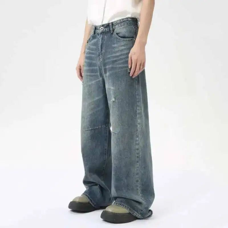 IEFB Amerikanischen Stil männer Denim Hosen Waschen Mode Lose männer Gerade Hosen Beiläufige Breite Bein Jeans Neue Sommer 2024 9C6303