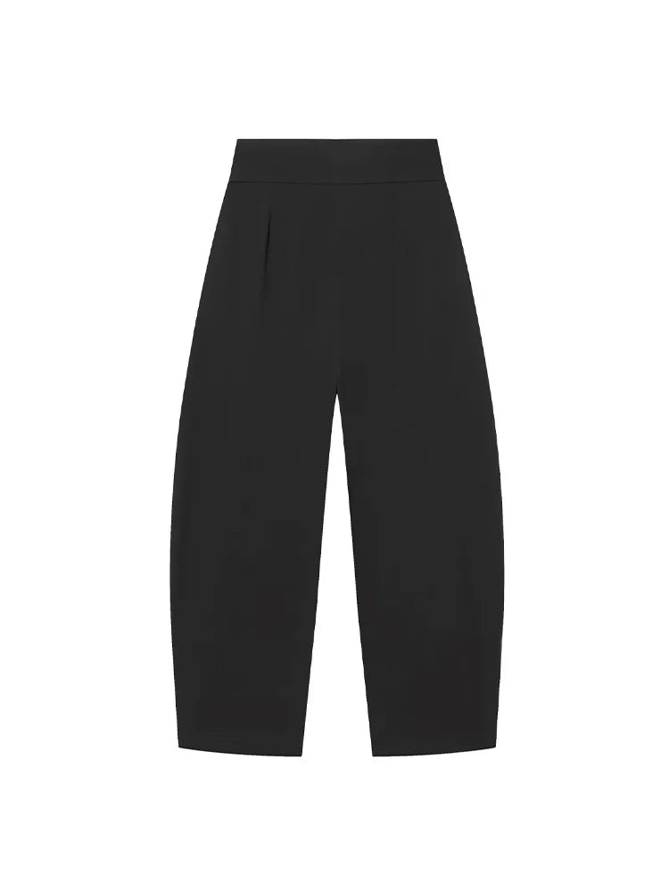 HH Damen Elegante Vintage Plissierte Ballonhose mit Reißverschluss High-Street-Stil Lose Taschen 3-Farben Frühlingshose Mujer