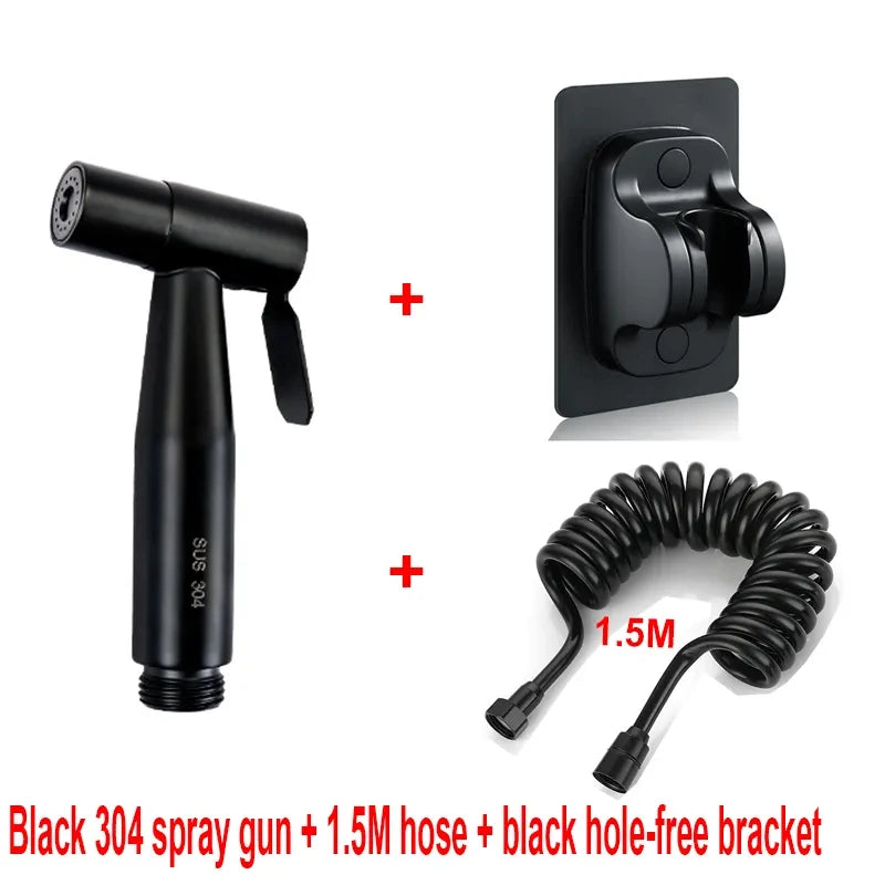 Hand-Bidet-Sprühset, Spritzpistole aus Edelstahl 304, Dusche, Hand-WC-Bidet-Wasserhahn, Sprühgerät, Duschdüse, selbstreinigend
