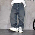 Hohe Qualität Hip Hop Gestapelt Baggy Jeans Für Männer Streetwear Denim Hosen Koreanische Mode Gerade Bein Hosen Harajuku Jeans männlichen