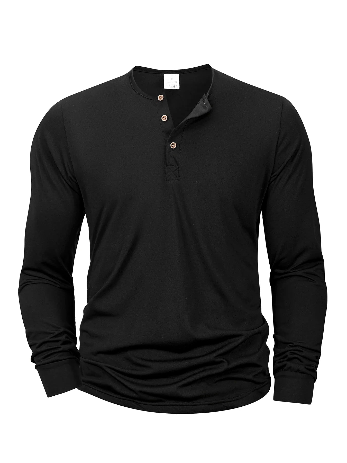 Langärmliges Herren-T-Shirt mit Henley-Ausschnitt, schmale Passform, T-Shirt mit lässigem Knopf, bequemes Fitness-T-Shirt, gemütliches Oberteil