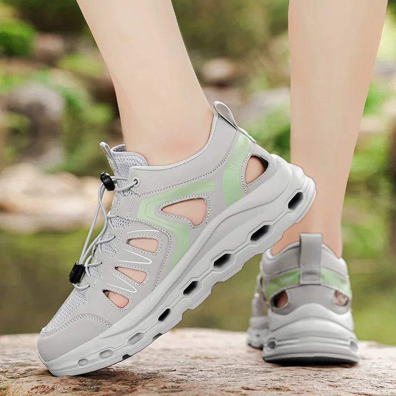 Sommer-Sandalen für Herren, leichte, rutschfeste Outdoor-Wanderschuhe mit dicken Sohlen, atmungsaktive, wasserabweisende Freizeitschuhe für Herren
