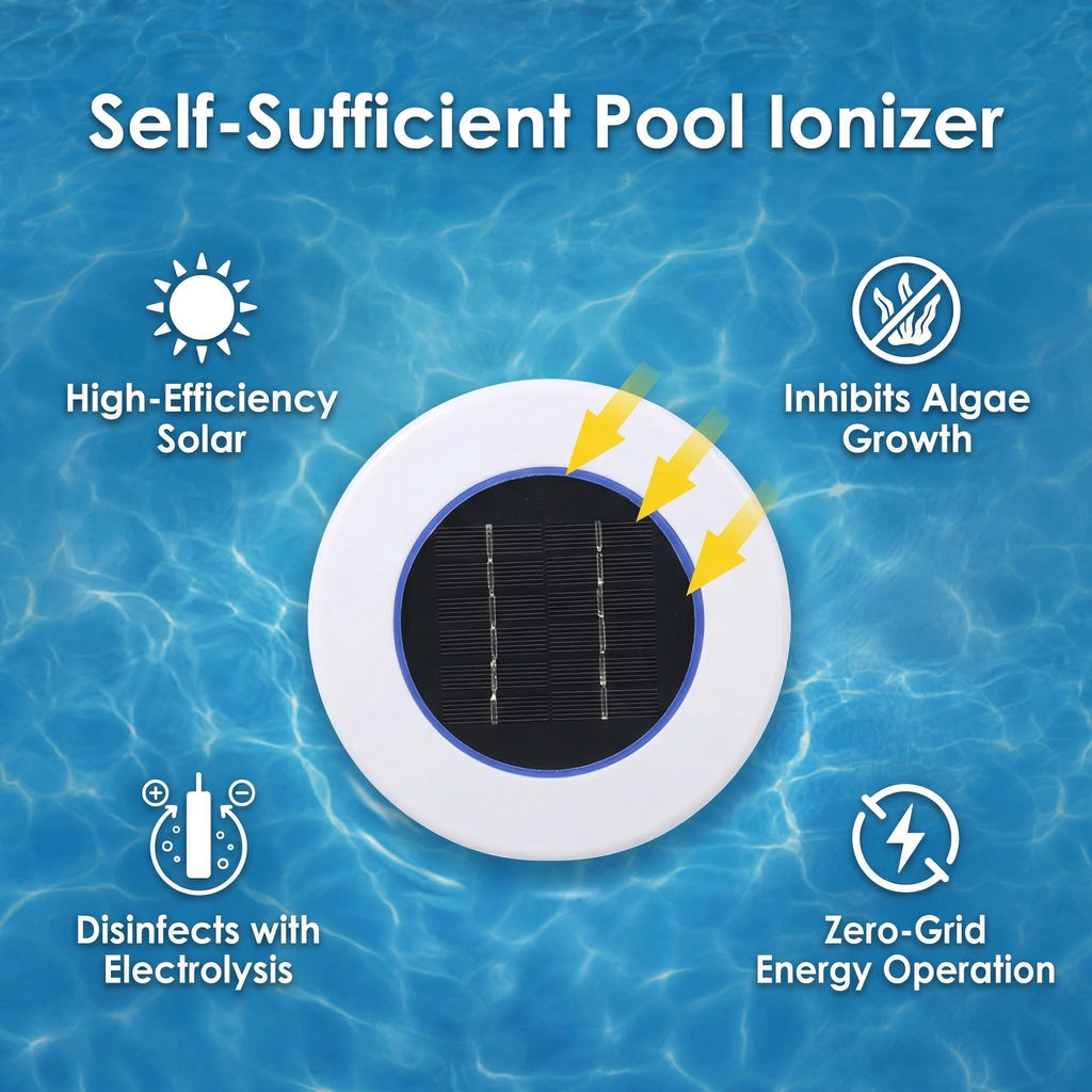 Solar-Pool-Reiniger, chlorfreier Wasserprozessor, Solar-Pool-Ionisator, Hemmungswerkzeuge für Wasseralgen, Reinigungswerkzeuge für Schwimmbäder