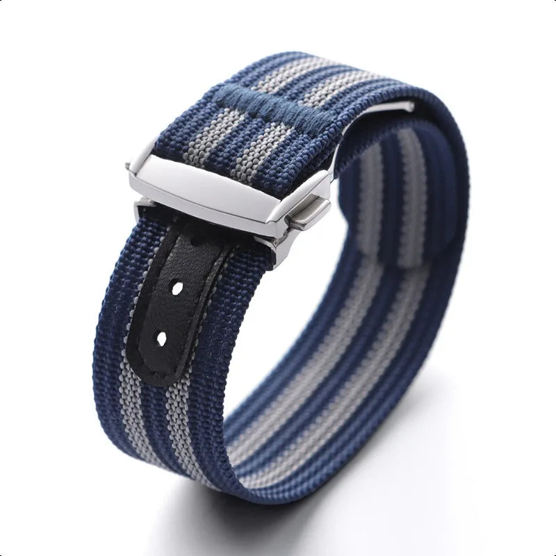 Nylon-Canvas-Armbänder für Tudor für Rolex 20 mm Faltschließe, gerippte Nylon-Armbänder, universeller Sport-Armbandgürtel für Herren und Damen