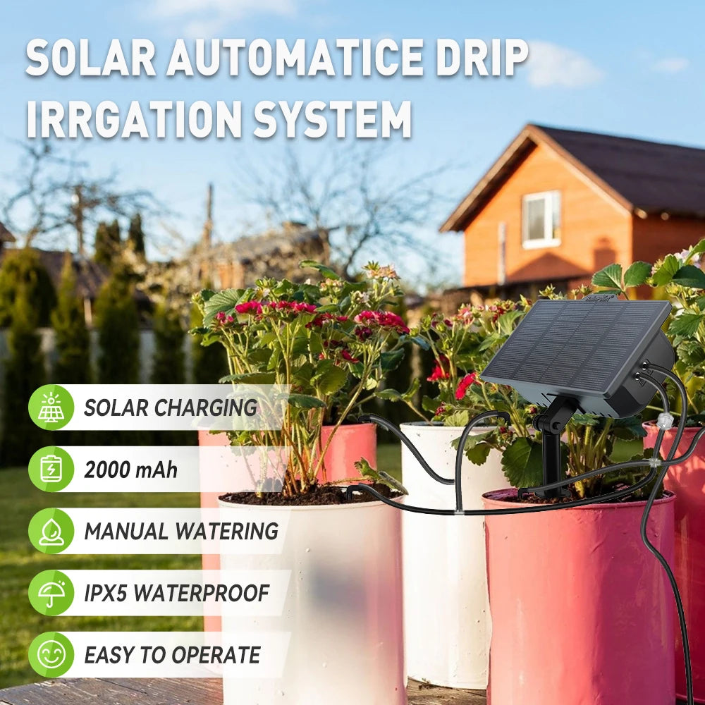 RAINPOINT Solar-Bewässerungssystem für Garten, Balkon, automatisches Tropfbewässerungssystem, DIY Gartenbewässerungssystem