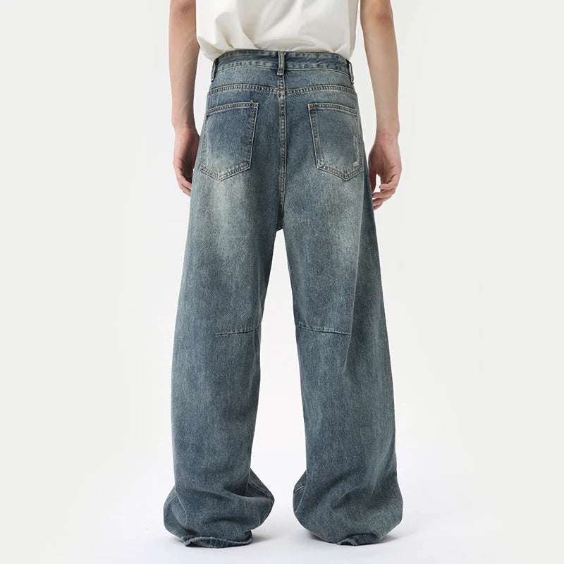 IEFB Amerikanischen Stil männer Denim Hosen Waschen Mode Lose männer Gerade Hosen Beiläufige Breite Bein Jeans Neue Sommer 2024 9C6303