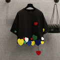 Sommer Neue Rundhals Mode Kurzarm T-shirt Frauen High Street Casual Lose Pullover Persönlichkeit Baumwolle Alle-spiel Tops