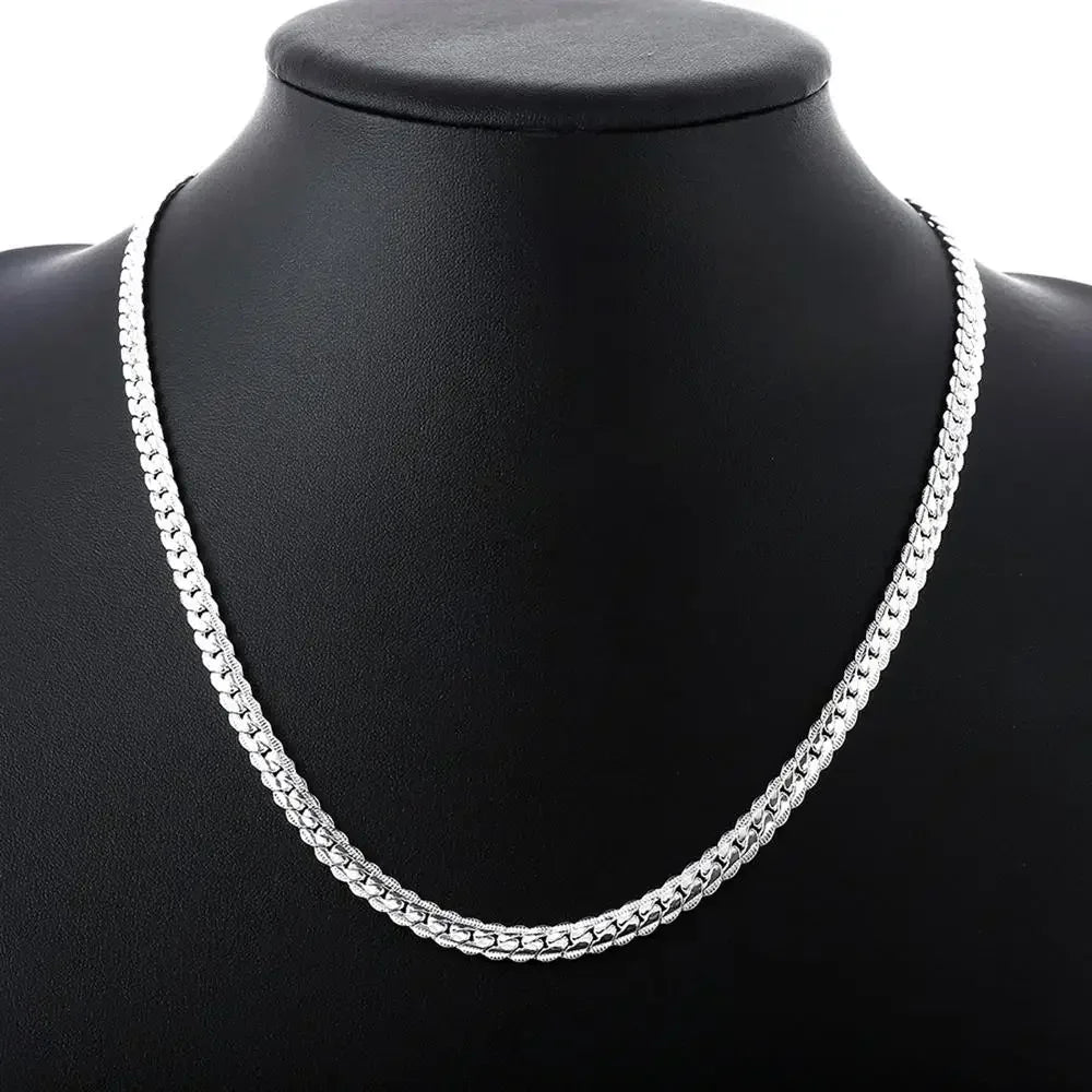 Neue 20-60 cm Silber Farbe Überzogene Luxus Marke Design Edle 6mm Halskette Kette Für Frau Männer Mode hochzeit Engagement Schmuck