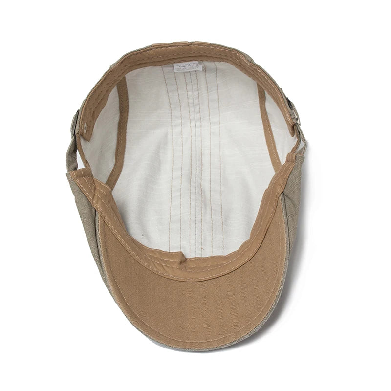 CNTANG Neue Männer Baskenmütze Mode Stickerei Flache Kappe Sommer Visier Für Männliche Mode Vintage Baumwolle Casual Berets Einstellbar