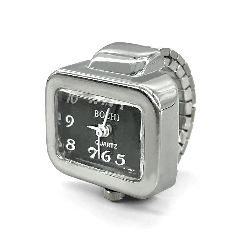 Vintage Punk Finger Uhr Mini Gummiband Legierung Uhren Paar Ringe Schmuck Uhr Retro Römischen Quarzuhr Ringe Frauen Männer