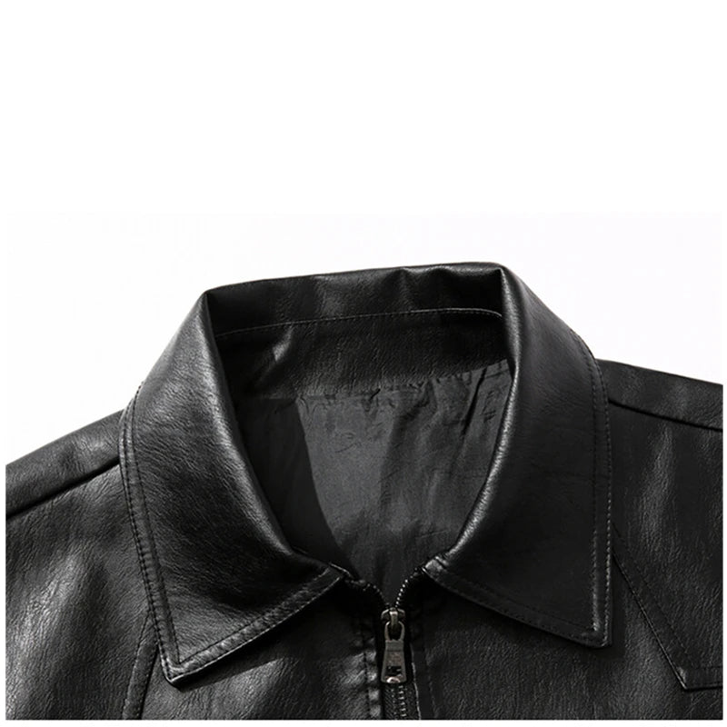 Herrenmantel, Lederjacke, PU-Jacke, schwarz, hellgrün optional, asiatische Größe M-7XL