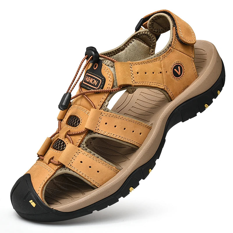 Sommer Männer Sandalen Aus Echtem Leder Herren Casual Schuhe Outdoor Männer Leder Sandalen für Männer Strand Schuhe Römische Schuhe Plus Größe 38-48