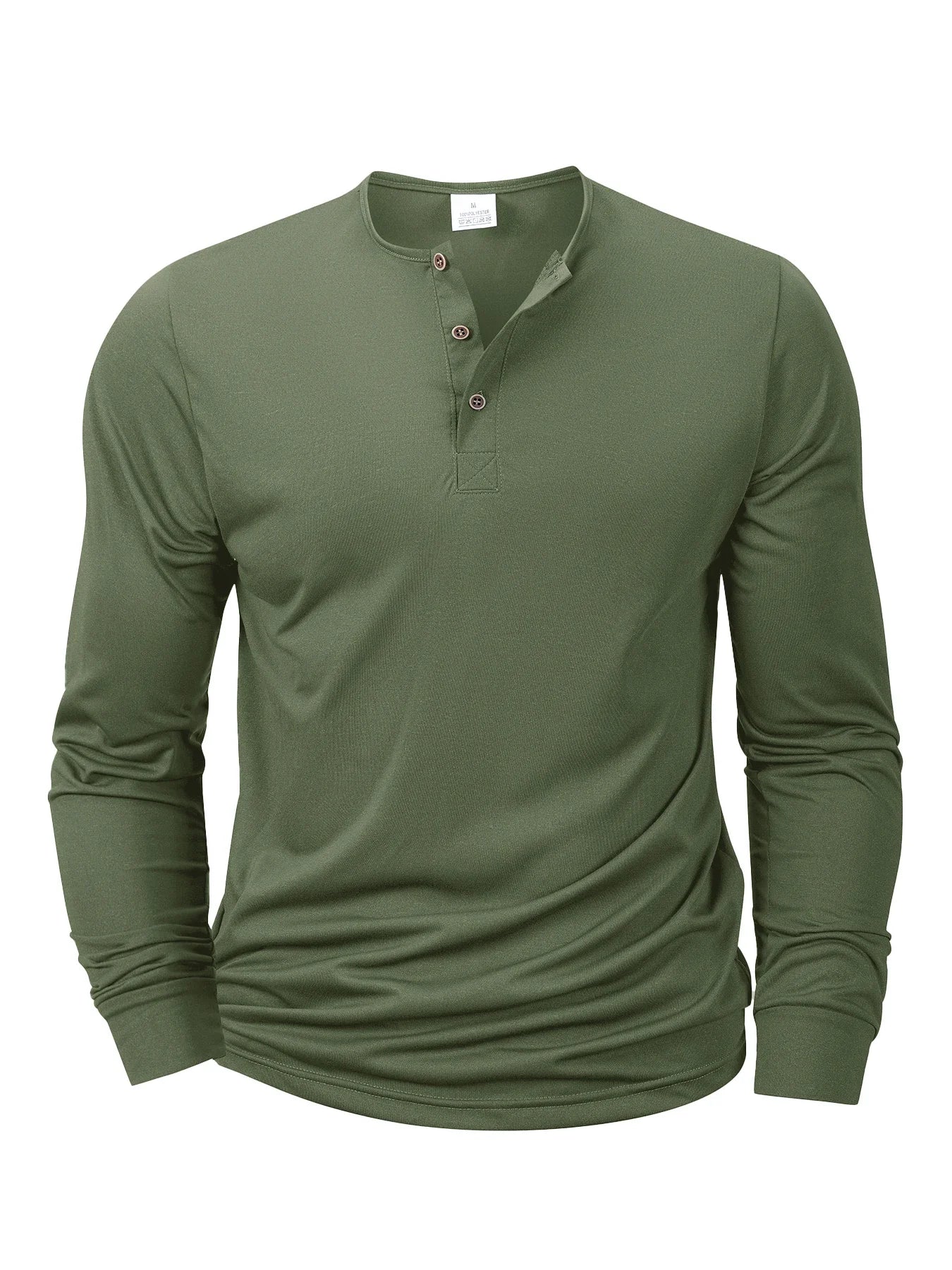 Langärmliges Herren-T-Shirt mit Henley-Ausschnitt, schmale Passform, T-Shirt mit lässigem Knopf, bequemes Fitness-T-Shirt, gemütliches Oberteil
