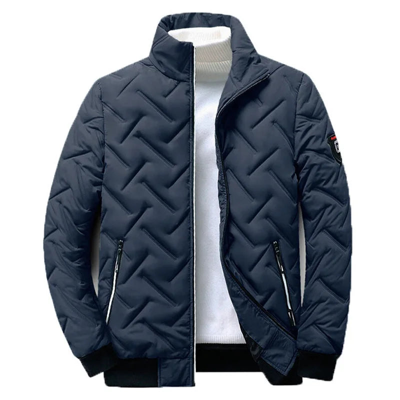 Herrenjacke, Mäntel, Herbst und Winter, lässig, solide, leicht, Parkas, lange Ärmel, Reißverschluss, gepolstert, Herrenparka, bequem, warm, Herrenjacken
