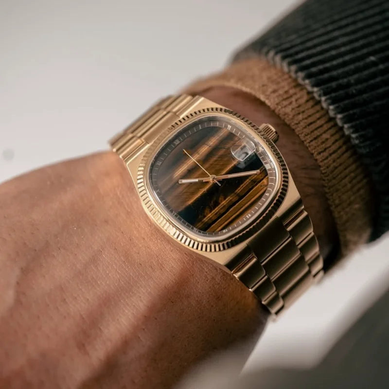 Quadratische Retro-Uhr für Herren, leichte Luxusmarke, echtes Geschenk, 2026 neu, Edelstahlarmband, wasserdichte Quarzuhr