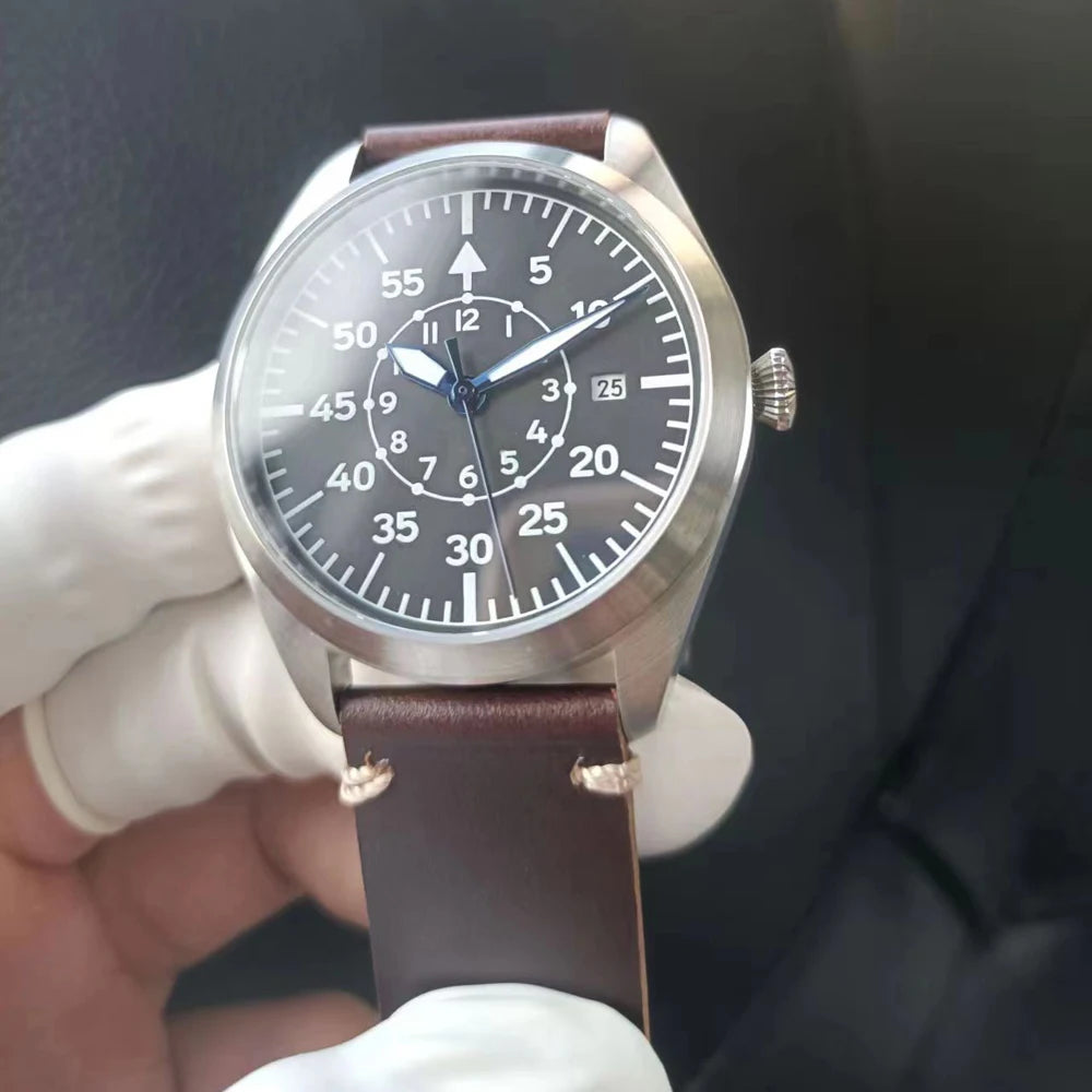 Swiss Uhren Aviator Pilot Automatikuhr Field Mechanische  Fliegeruhr Flieger Armbanduhr Reloj Aviador Piloto Clock Uhr