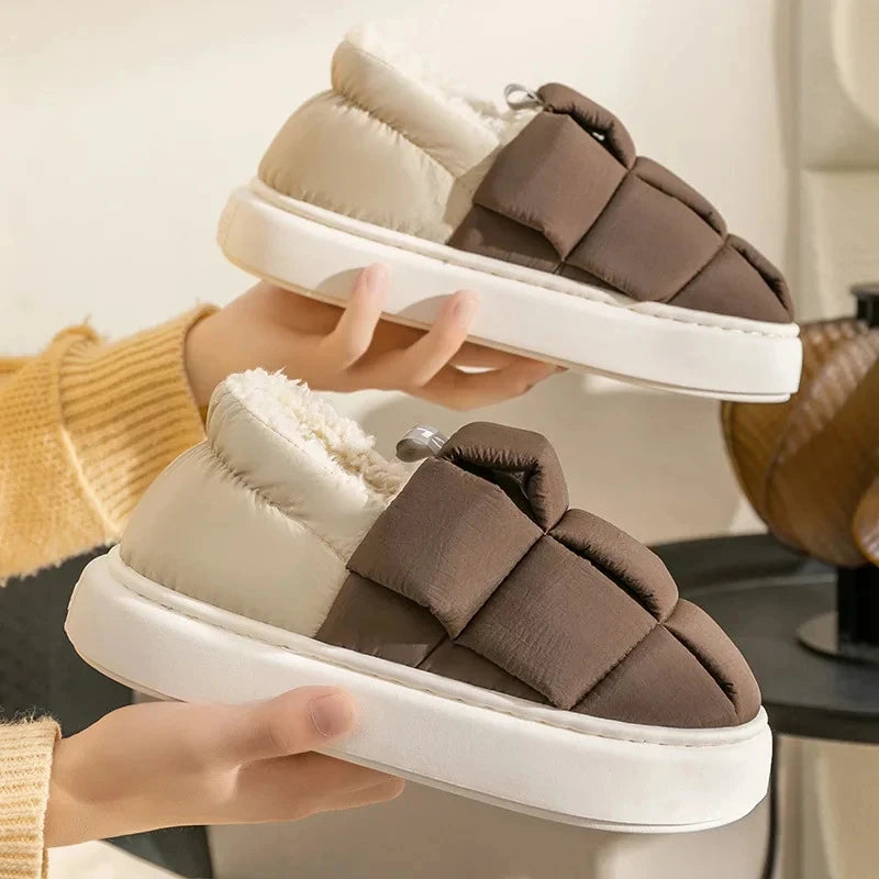 KIDMI Winter Herren Hausschuhe Warme Frauen Hausschuhe Im Freien Rutschfeste Männer Baumwolle Stiefel Flauschige Fuzzy Männer Schuhe Casual Pelzigen Hausschuhe