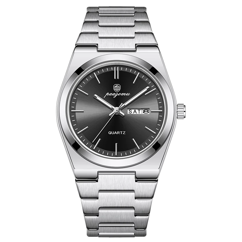 PAAZOMU Luxus Sport Quarz Mann Armbanduhr Wasserdicht Leucht Datum Woche Männer Uhren Edelstahl herren Uhr Männlich Reloj + box