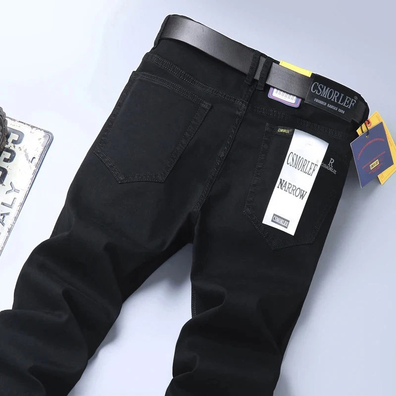 2026 Frühling Sommer Dünne Jeans Klassischer Stil Mode Stretch Regular Fit Denim-Hose Herren Marke Gewaschene Hellblaue Jeans