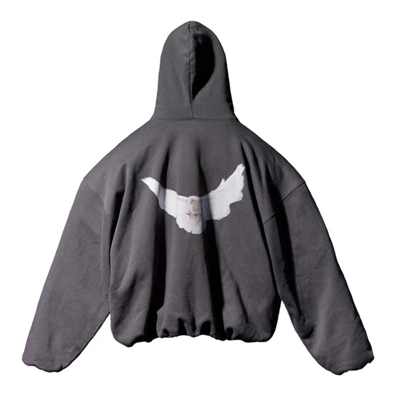 Kanye West Kapuzenpullover für Herren und Damen, 1:1, hochwertiger Taubenmuster, Staffel 6, übergroße Kapuze