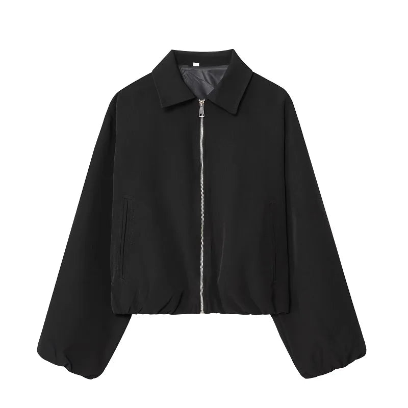 Damen Bomberjacke 2025 – gepuffte Varsity-Jacke mit Reißverschluss